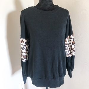 Heavy Weight Cheetah Print Sweatshirt